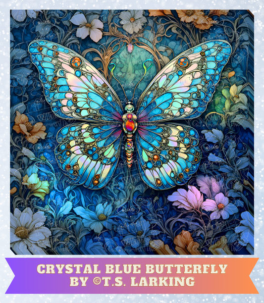 "Crystal Blue Butterfly" by ©T.S. Larking Premium Decorative Release Papers for Diamond Painting