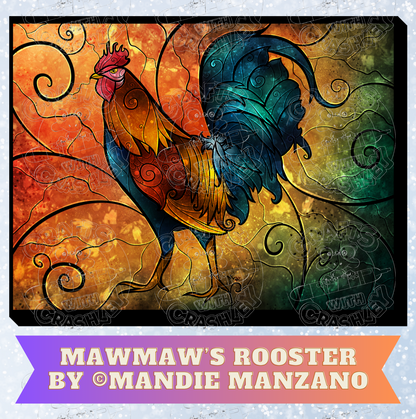 "MawMaw's Rooster" by ©Mandie Manzano Premium Decorative Release Papers for Diamond Painting