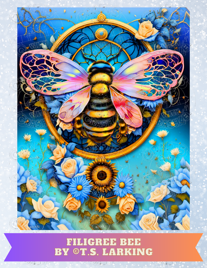 "Filigree Bee" by ©T.S. Larking Premium Decorative Release Papers for Diamond Painting