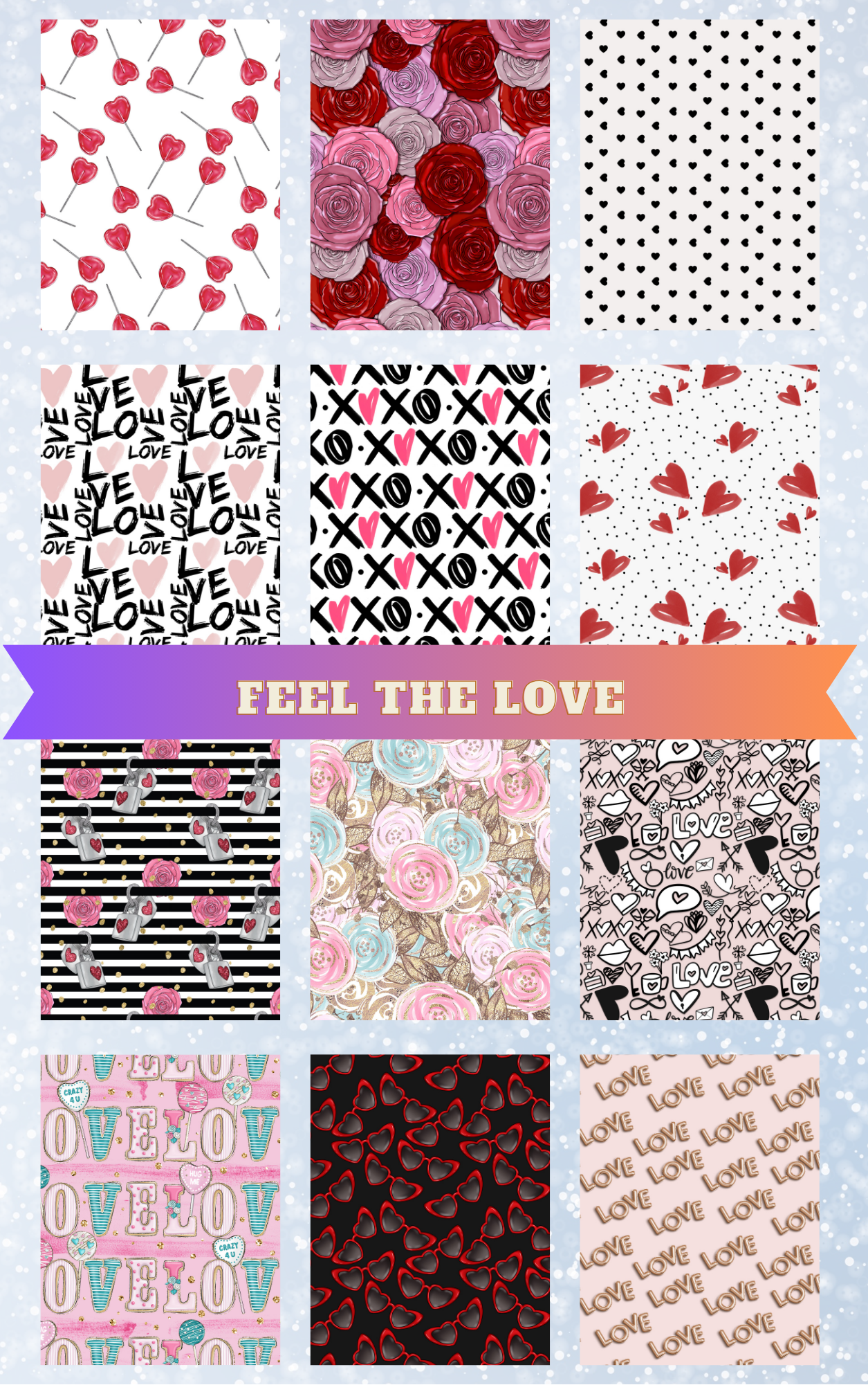 "Feel the Love" Decorative Diamond Painting Release Paper