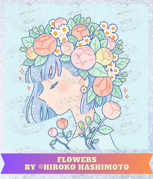 "Flowers" by ©Hiroko Hashimoto Premium Decorative Release Papers for Diamond Painting