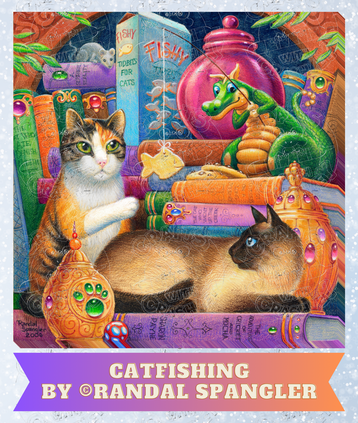 "Catfishing" by ©Randal Spangler Premium Decorative Release Papers for Diamond Painting