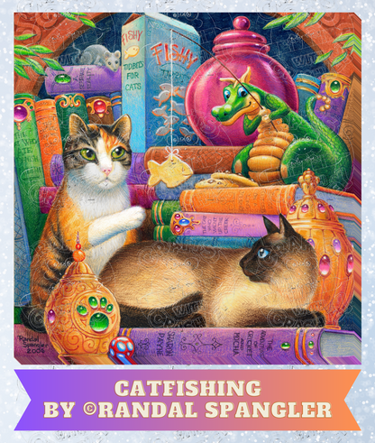 "Catfishing" by ©Randal Spangler Premium Decorative Release Papers for Diamond Painting