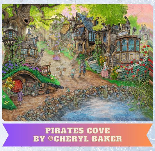 "Pirates Cove" by ©Cheryl Baker Premium Decorative Release Papers for Diamond Painting
