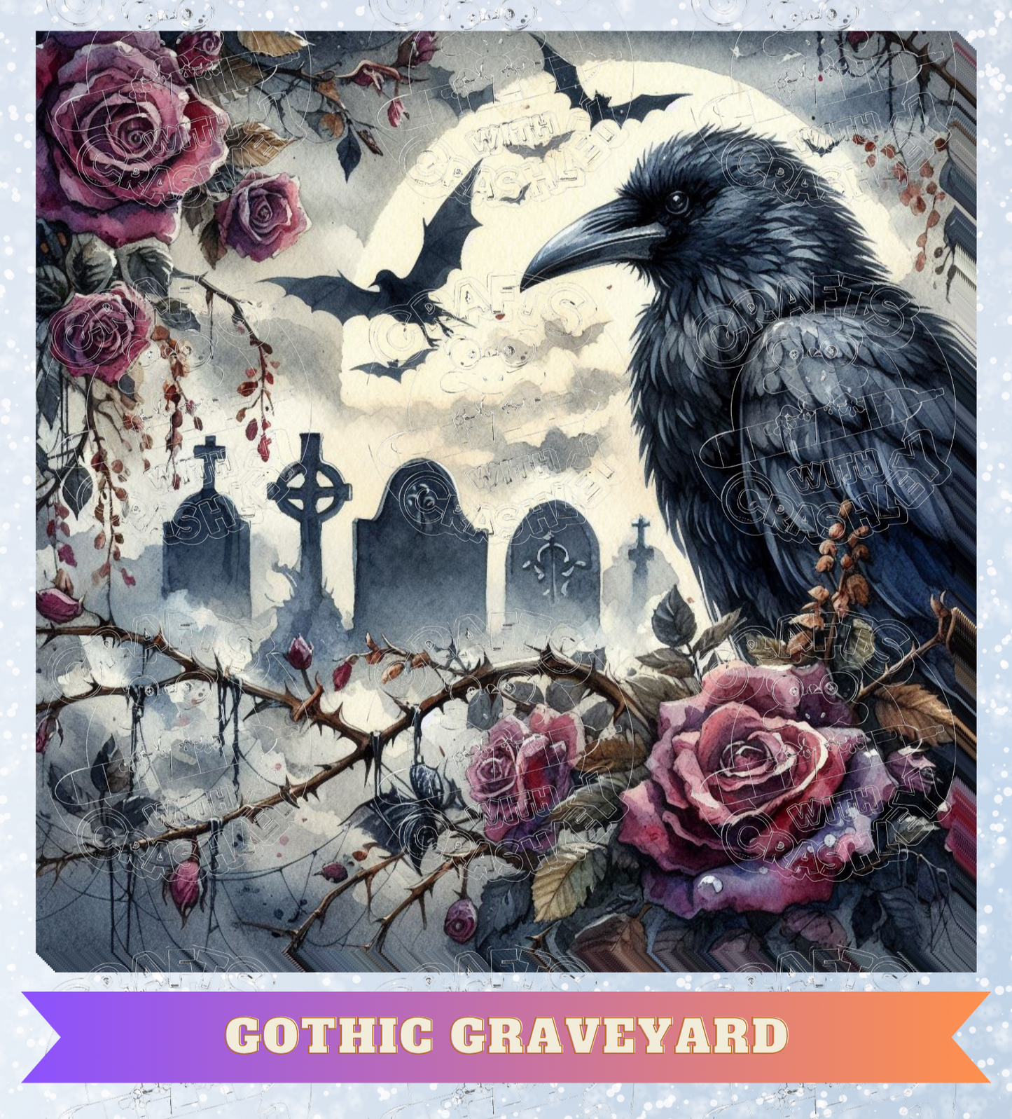 "Gothic Graveyard" Premium Decorative Release Papers for Diamond Painting