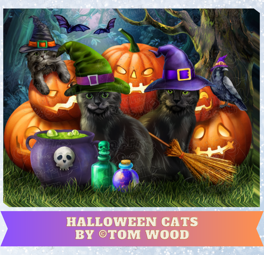 "Halloween Cats" by ©Tom Wood Premium Decorative Release Papers for Diamond Painting