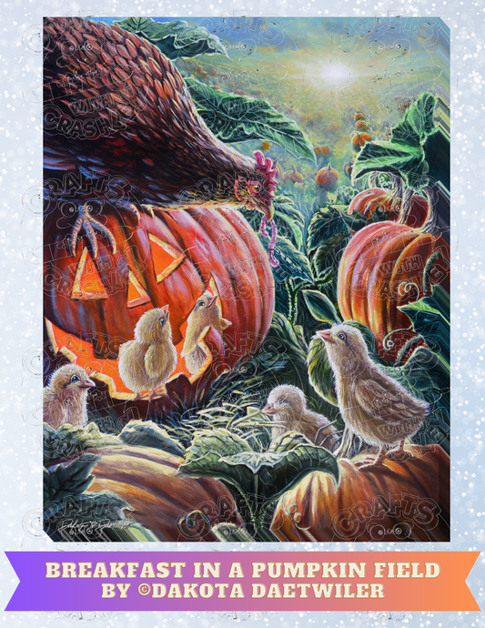 "Breakfast in a Pumpkin Field" by ©Dakota Daetwiler Premium Decorative Release Papers for Diamond Painting