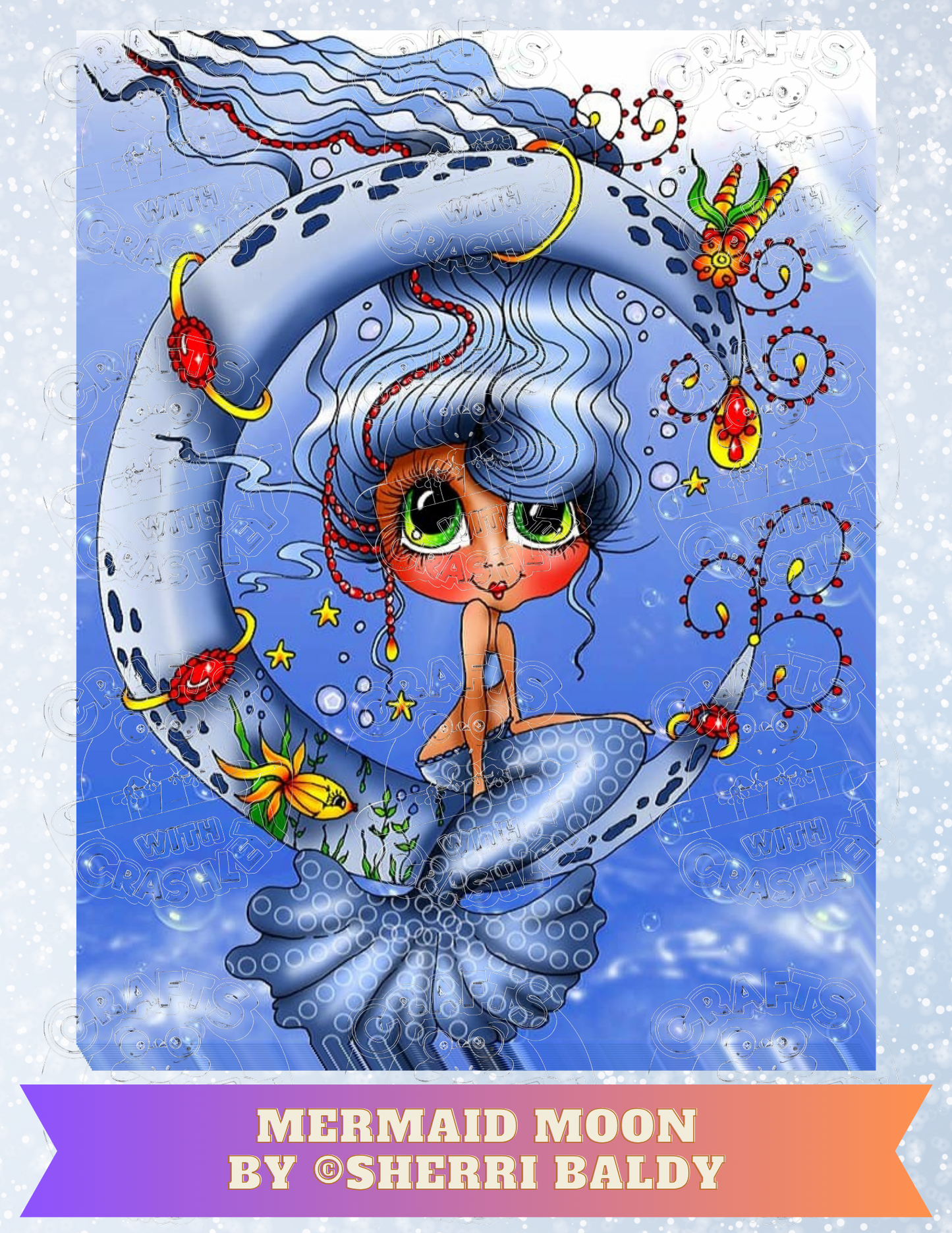 "Mermaid Moon" by ©Sherri Baldy Premium Decorative Release Papers for Diamond Painting