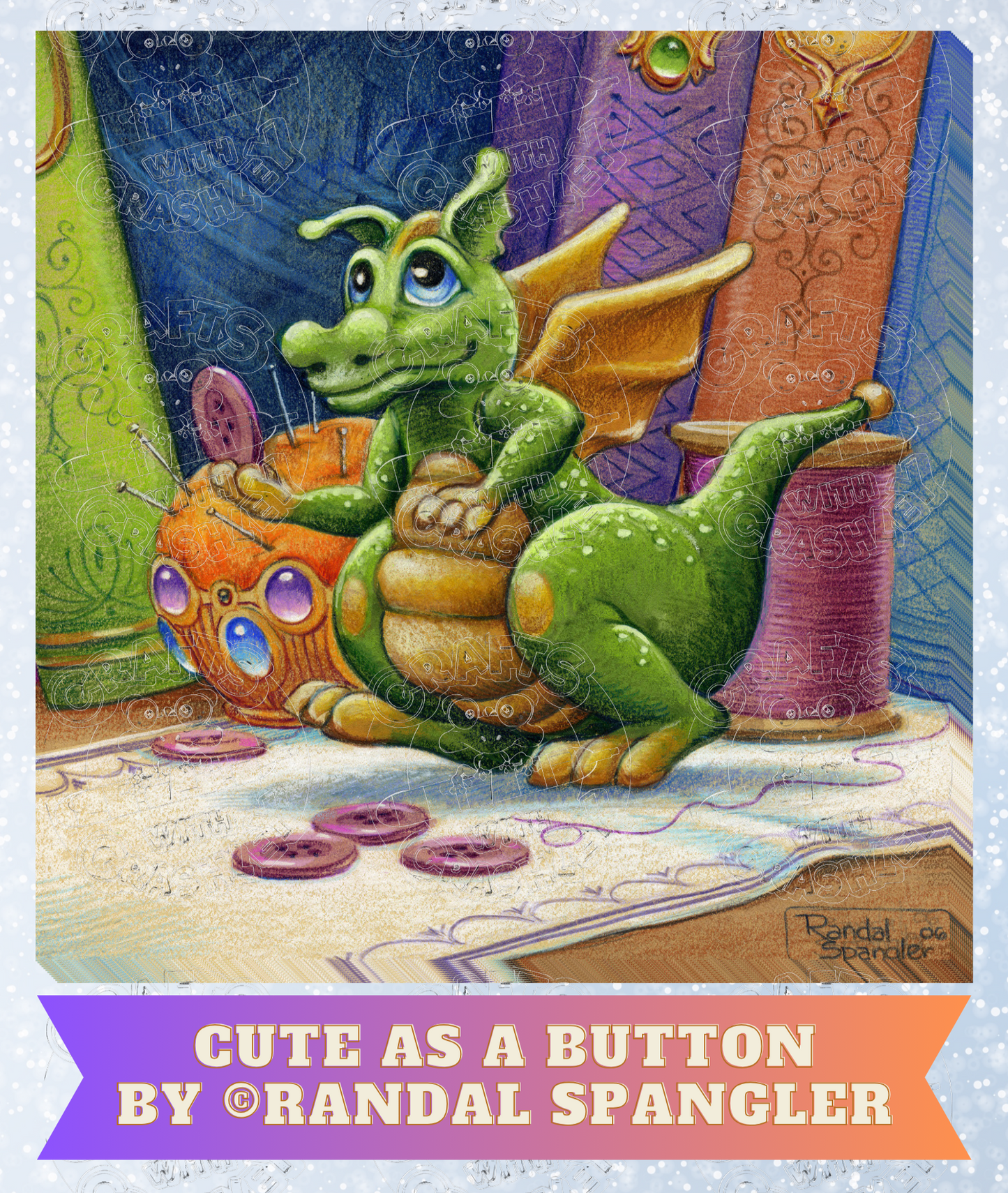 "Cute as a Button" by ©Randal Spangler Premium Decorative Release Papers for Diamond Painting