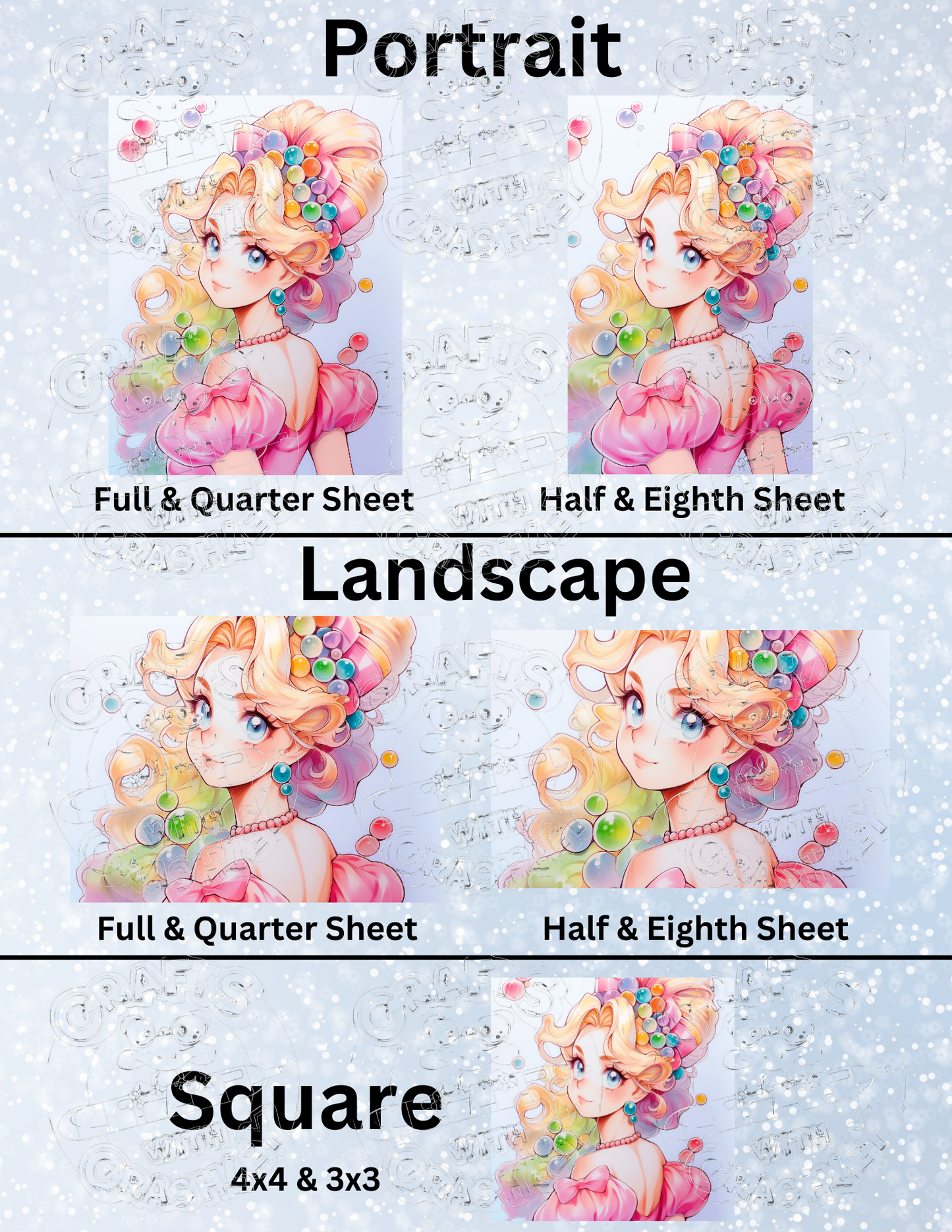 "Bubble Gum Royalty" by ©Cocomarshmallow Premium Decorative Release Papers for Diamond Painting