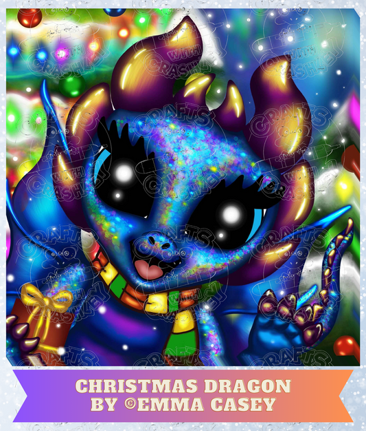 "Christmas Dragon" by ©Emma Casey Premium Decorative Release Papers for Diamond Painting