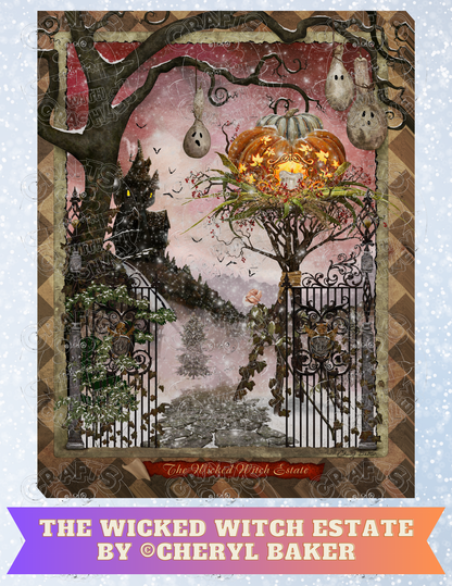 "The Wicked Witch Estate" by ©Cheryl Baker Premium Decorative Release Papers for Diamond Painting