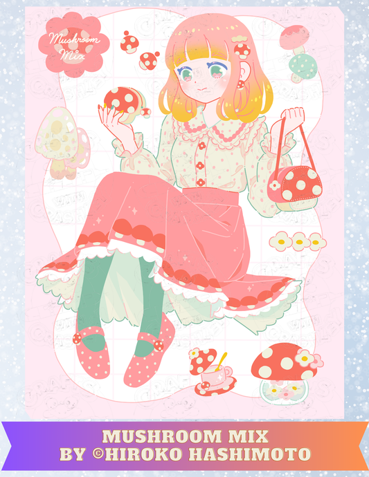 "Mushroom Mix" by ©Hiroko Hashimoto Premium Decorative Release Papers for Diamond Painting