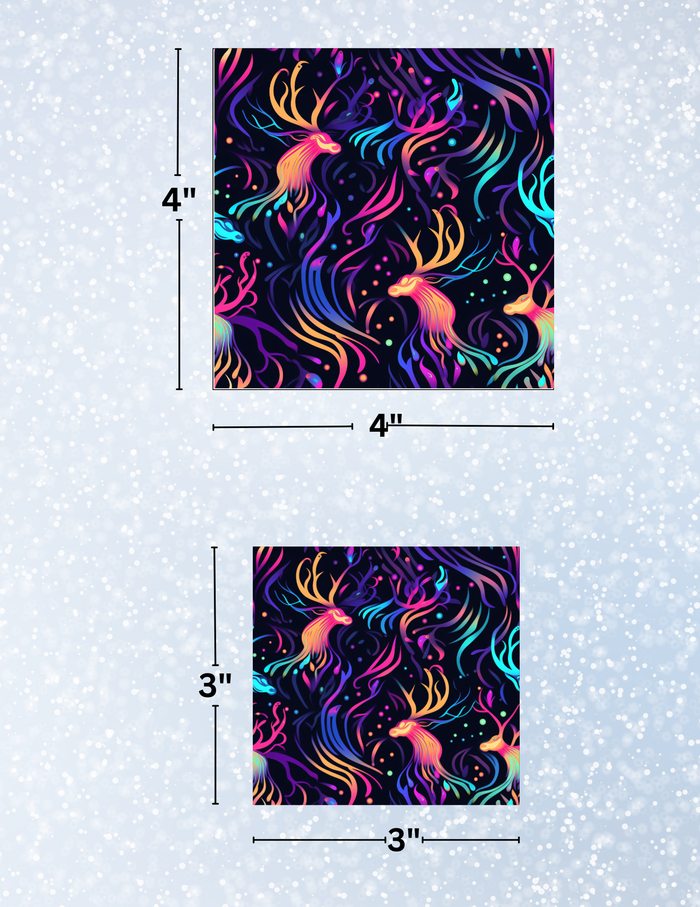 "Neon Reindeer" Decorative Diamond Painting Release Papers