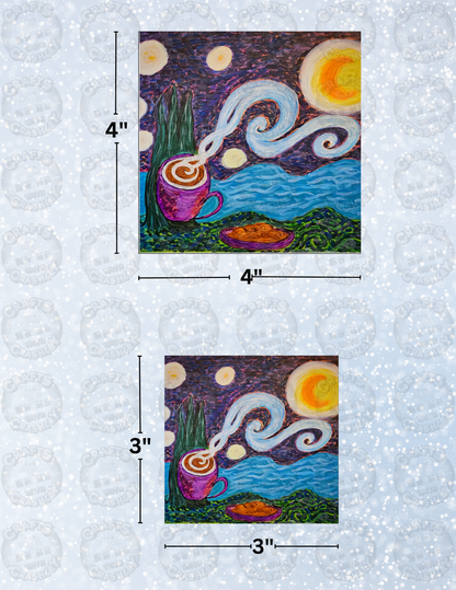 "Starry Night Coffee" By Ginny Kollmeier Decorative Diamond Painting Release Papers