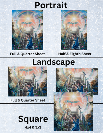 "Saying Goodbye (The Rainbow Bridge)" by ©Dakota Daetwiler Decorative Diamond Painting Release Papers