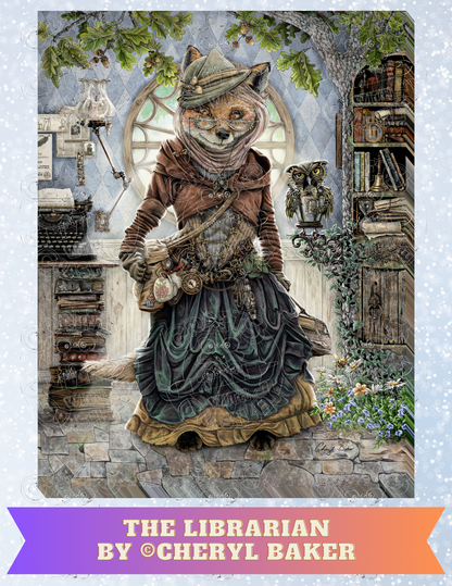 "The Librarian" by ©Cheryl Baker Premium Decorative Release Papers for Diamond Painting