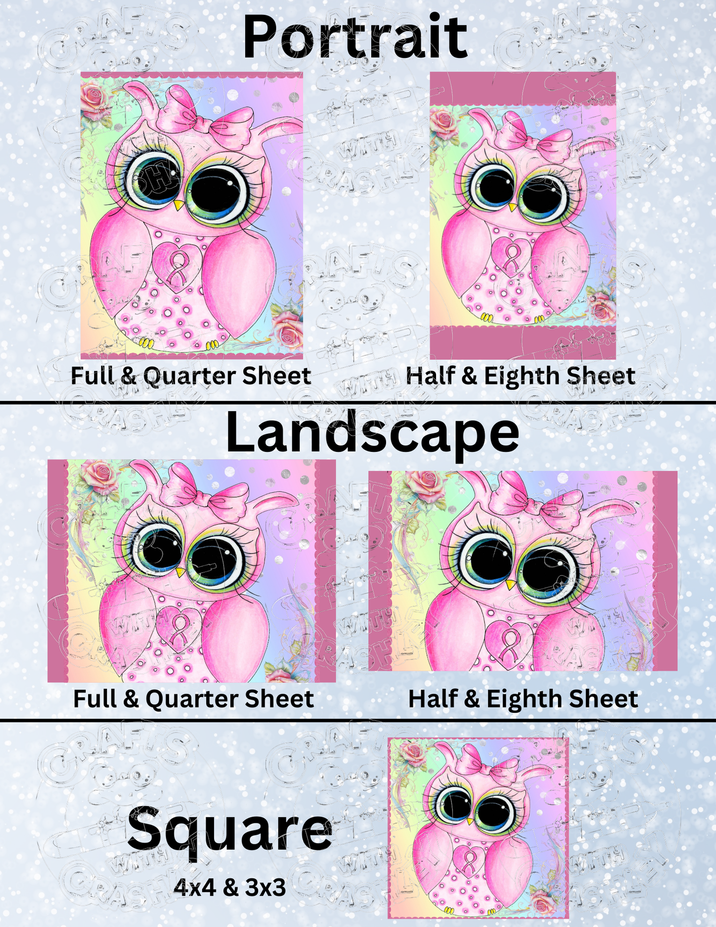 "Owl of Hope" by ©Sherri Baldy Premium Decorative Release Papers for Diamond Painting