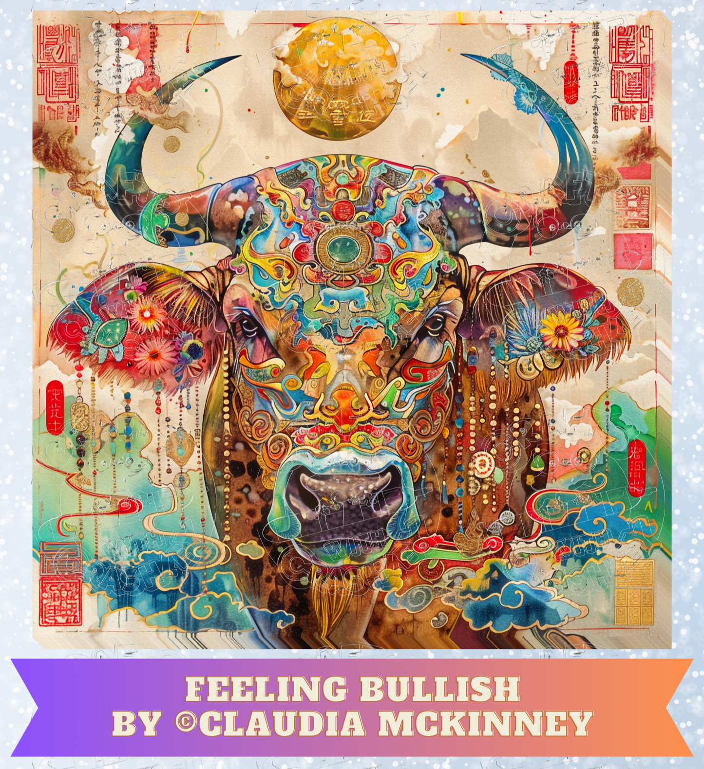 "Feeling Bullish" by ©Claudia McKinney Premium Decorative Release Papers for Diamond Painting