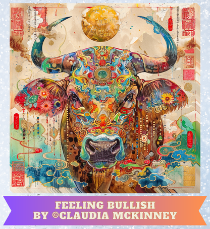 "Feeling Bullish" by ©Claudia McKinney Premium Decorative Release Papers for Diamond Painting