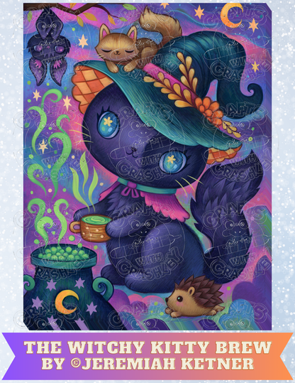 "The Witchy Kitty Brew" by ©Jeremiah Ketner Premium Decorative Release Papers for Diamond Painting