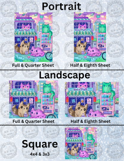 "Neko Mart" by ©Jeremiah Ketner Decorative Diamond Painting Release Papers