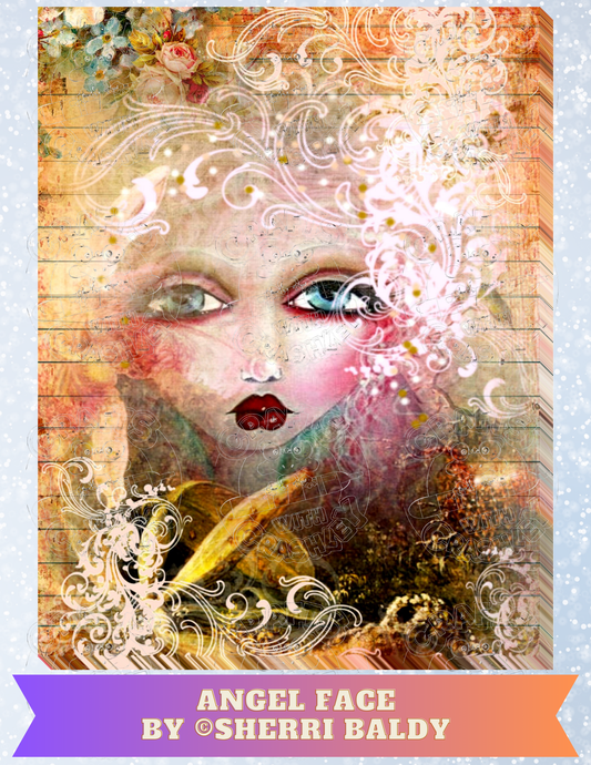 "Angel Face" by ©Sherri Baldy Premium Decorative Release Papers for Diamond Painting