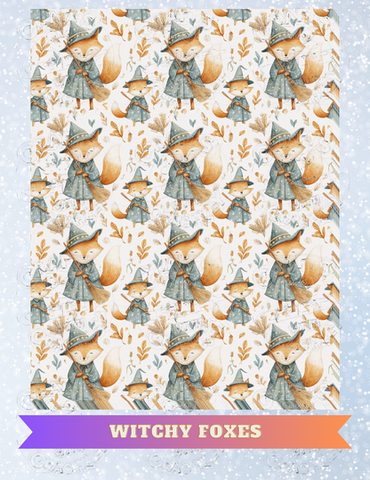 "Witchy Foxes" Premium Decorative Release Papers for Diamond Painting