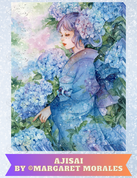 "Ajisai" by ©Margaret Morales Premium Decorative Release Papers for Diamond Painting