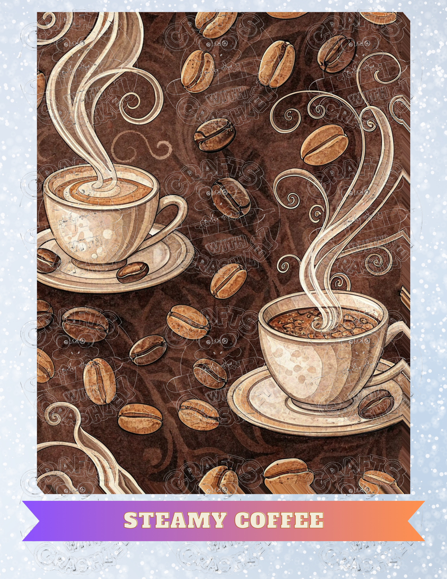 "Steamy Coffee" Premium Decorative Release Papers for Diamond Painting