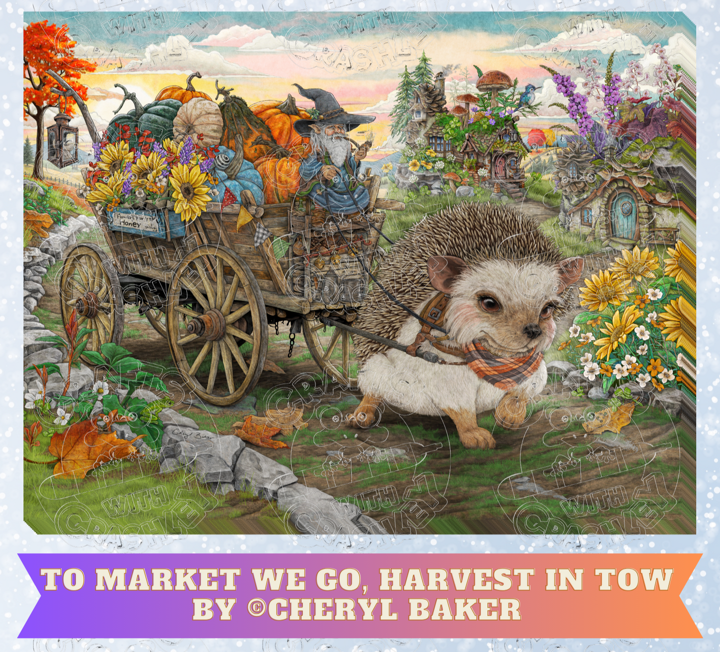 "To Market We Go, Harvest in Tow" by ©Cheryl Baker Premium Decorative Release Papers for Diamond Painting