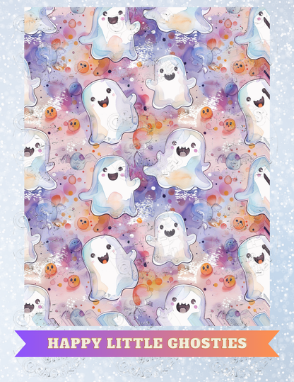 "Happy Little Ghosties" Premium Decorative Release Papers for Diamond Painting