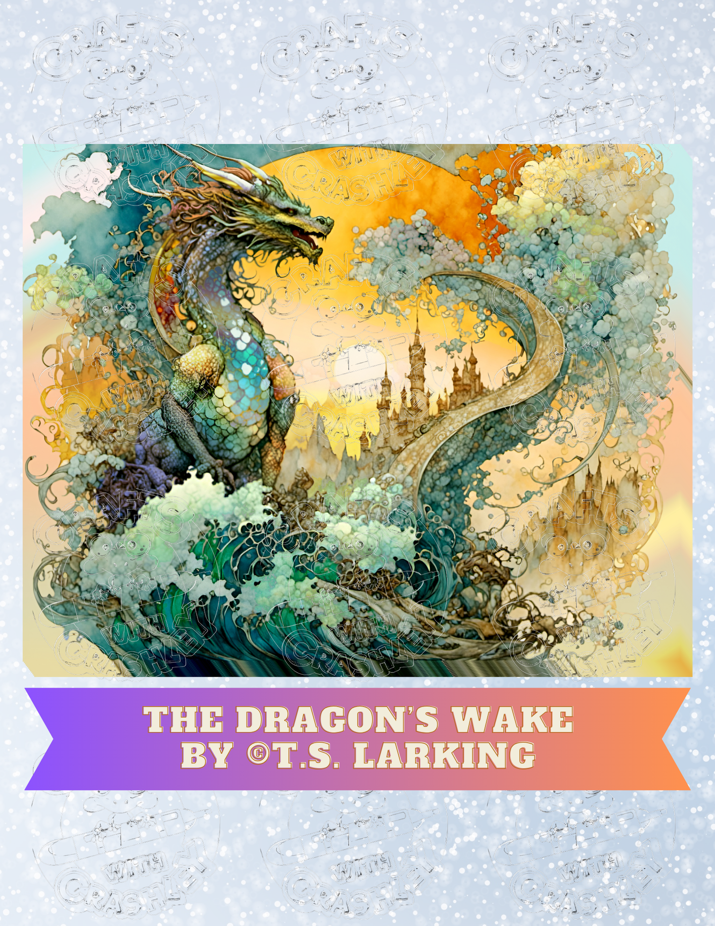 "The Dragon's Wake" by ©T.S. Larking Premium Decorative Release Papers for Diamond Painting