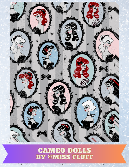 "Cameo Dolls" by ©Miss Fluff Premium Decorative Release Papers for Diamond Painting