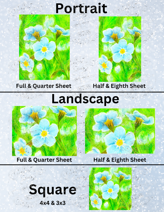 "Nana's Forget-Me-Nots" by ©Courtney Lyons Premium Decorative Release Papers for Diamond Painting