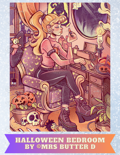 "Halloween Bedroom" by ©Mrs Butter D Premium Decorative Release Papers for Diamond Painting