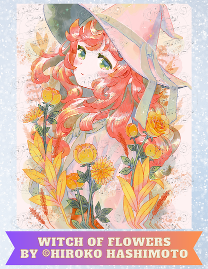 "Witch of Flowers" by ©Hiroko Hashimoto Premium Decorative Release Papers for Diamond Painting