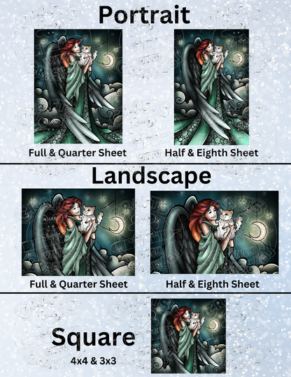 "All Cats DO Go to Heaven" by ©Mandie Manzano Decorative Diamond Painting Release Papers