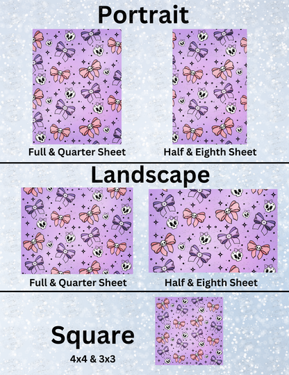 "Skulls N Bows" Decorative Diamond Painting Release Papers