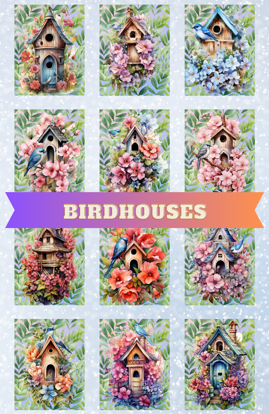 "Birdhouses" Premium Diamond Painting Release Papers