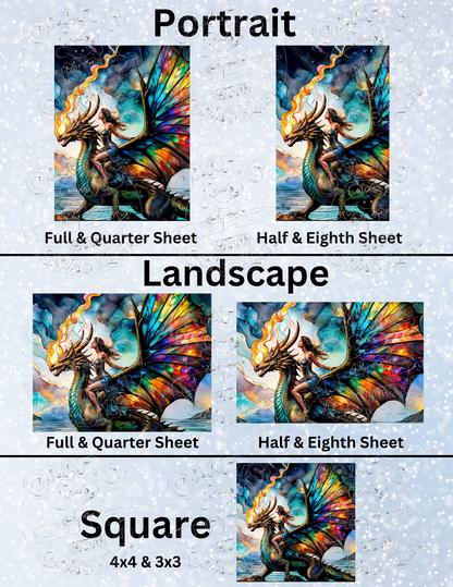 "Her Dragon" by ©Peggy Collins Decorative Diamond Painting Release Papers