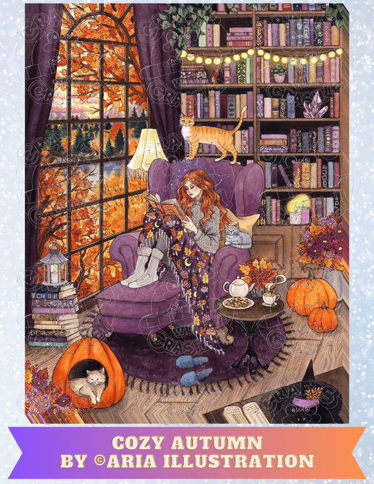 "Cozy Autumn" by ©Aria Illustration Premium Decorative Release Papers for Diamond Painting