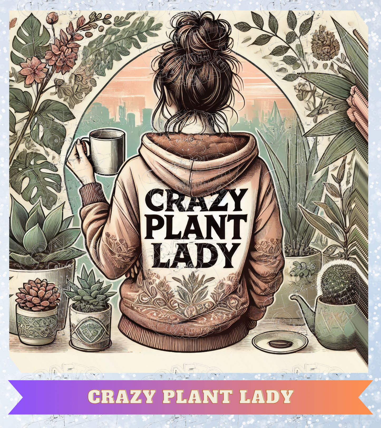 "Crazy Plant Lady" Premium Decorative Release Papers for Diamond Painting