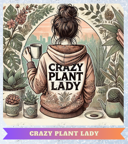 "Crazy Plant Lady" Premium Decorative Release Papers for Diamond Painting