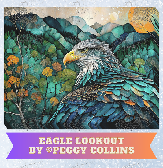 "Eagle Lookout" by ©Peggy Collins Premium Decorative Release Papers for Diamond Painting