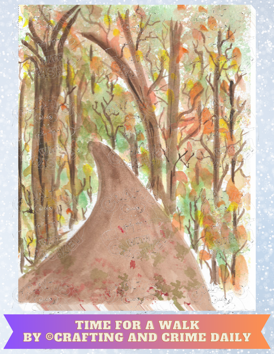 "Time for a Walk" by ©Crafting and Crime Daily Premium Decorative Release Papers for Diamond Painting