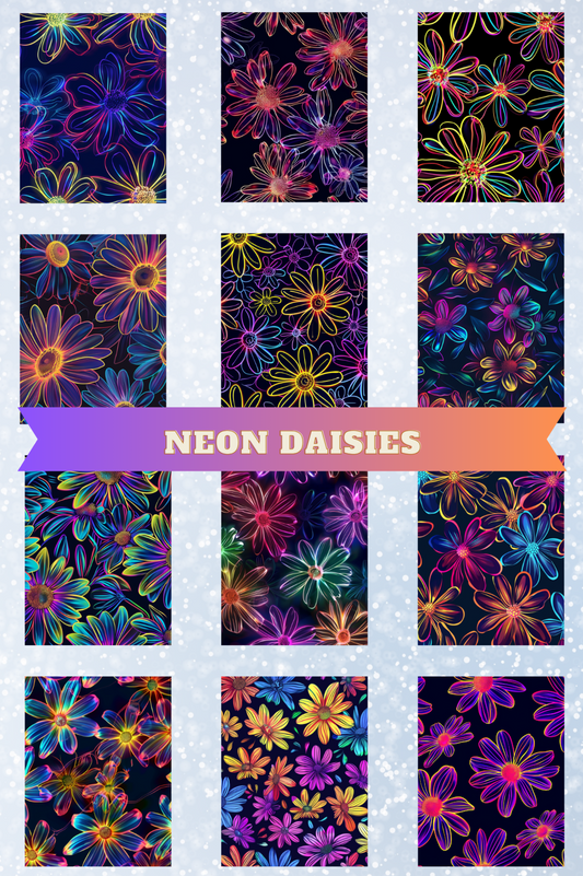 "Neon Daisies" Premium Diamond Painting Release Papers