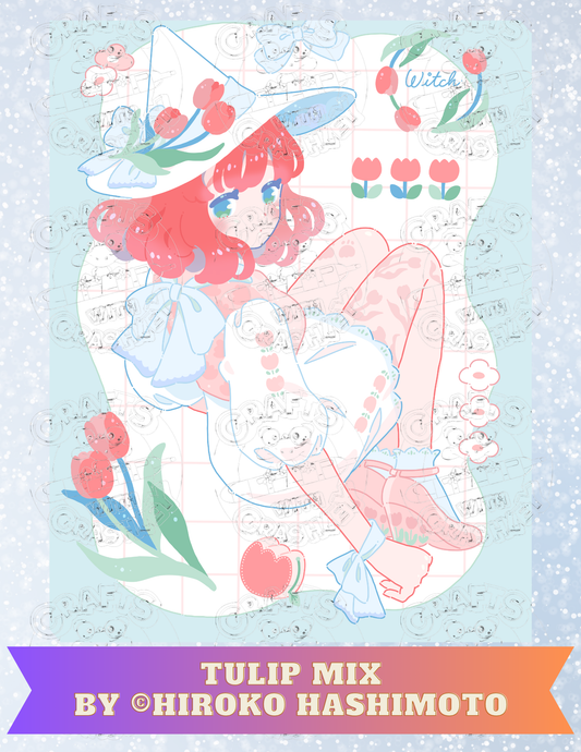 "Tulip Mix" by ©Hiroko Hashimoto Premium Decorative Release Papers for Diamond Painting