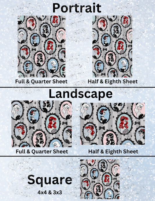 "Cameo Dolls" by ©Miss Fluff Premium Decorative Release Papers for Diamond Painting