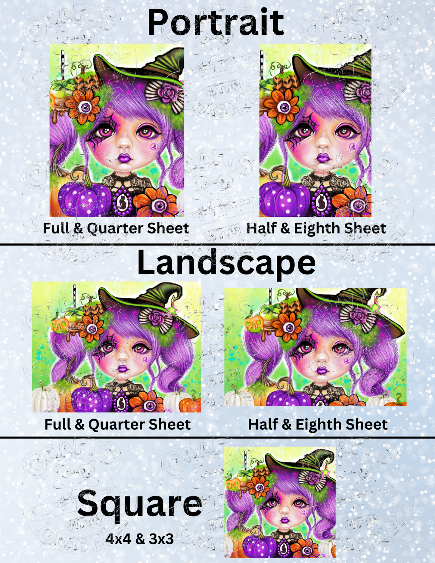 "Halloween Hannah" by ©Sheena Pike Premium Decorative Release Papers for Diamond Painting